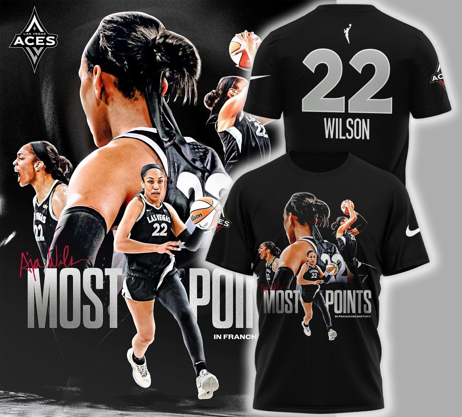 Las Vegas Aces A’ja Wilson T-Shirt – Men's Limited Edition Graphic Tee 2025 Las Vegas Aces A’ja Wilson T-Shirt – Men's Limited Edition Graphic Tee 2025