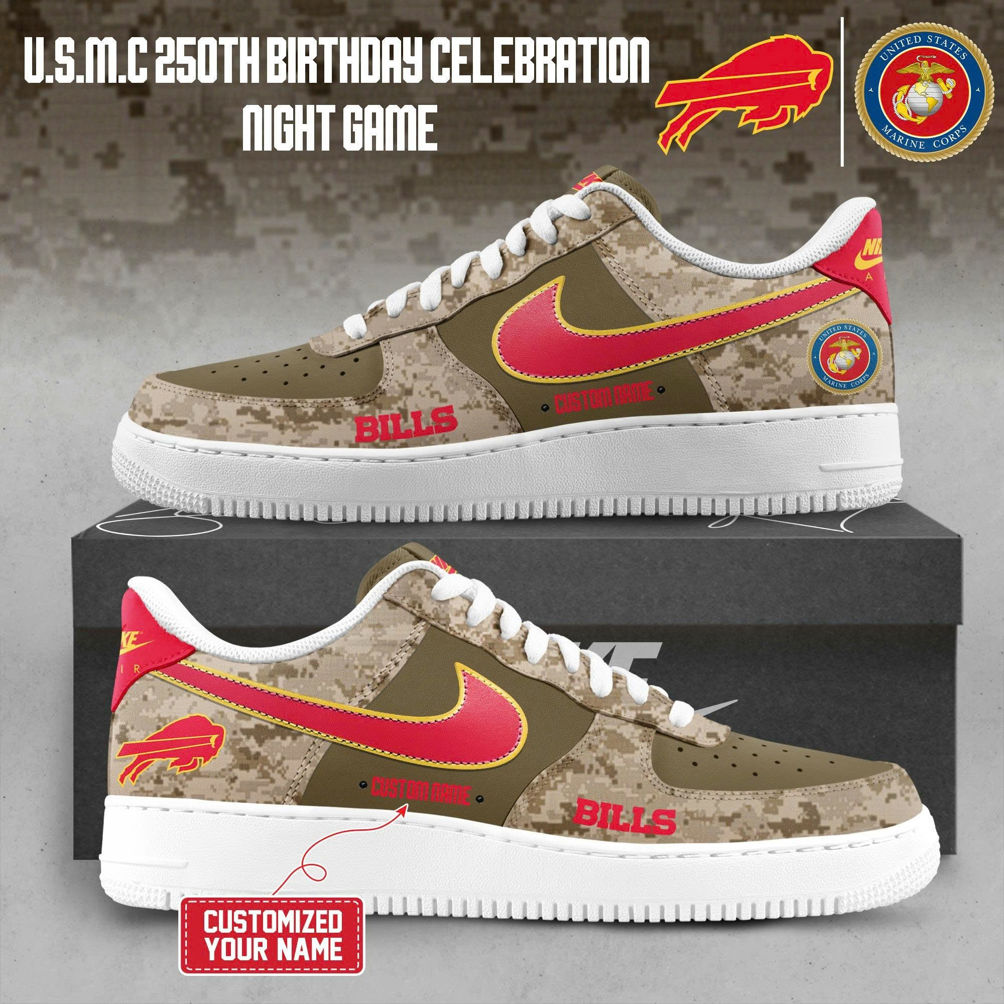 Limited Edition NFL × U.S.M.C Air Force 1 Sneakers – 250th Anniversary Release Limited Edition NFL × U.S.M.C Air Force 1 Sneakers – 250th Anniversary Release