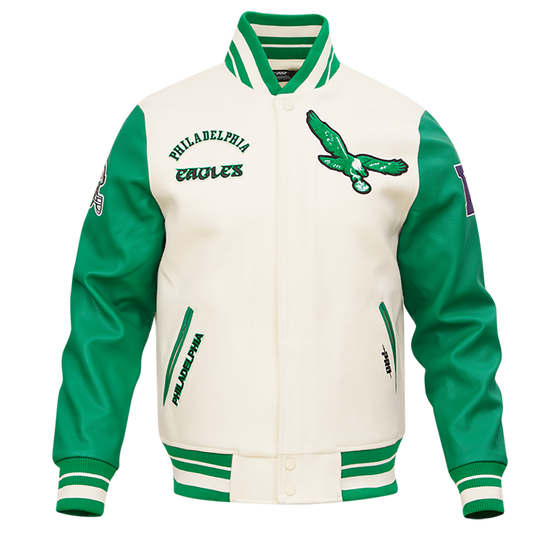 Philadelphia Eagles Varsity Jacket – Men's Retro Classic Wool Rib Edition Philadelphia Eagles Varsity Jacket – Men's Retro Classic Wool Rib Edition