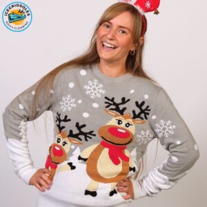 Cute Christmas Knit Sweater Cozy Round Neck Jumper