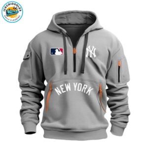 New York Yankees Half-Zip Hoodie - Light Gray Limited Edition - IGS100594A4