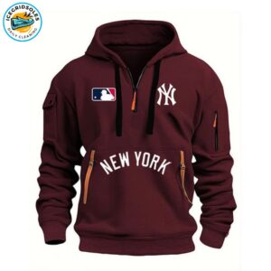 New York Yankees Half-Zip Hoodie - Wine red Limited Edition - IGS100594A8