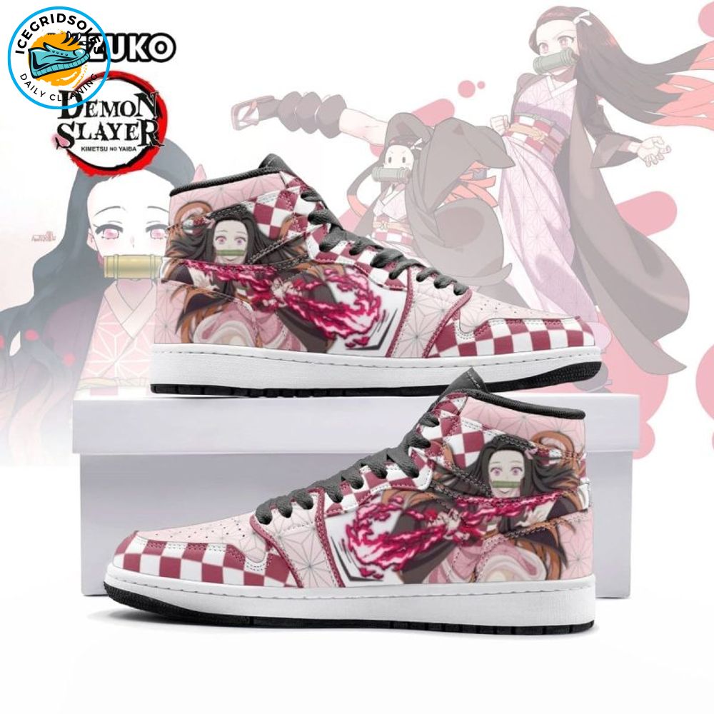 Nezuko Demon Slayer Shoes – Men's J1 High Top Anime Sneakers Nezuko Demon Slayer Shoes – Men's J1 High Top Anime Sneakers