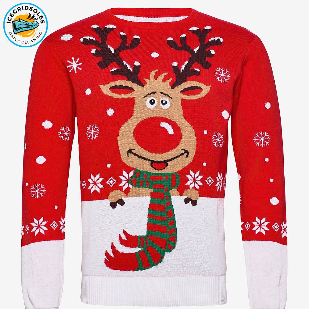 Rudolph Christmas Sweater Cozy Knitted Round Neck Jumper Rudolph Christmas Sweater Cozy Knitted Round Neck Jumper