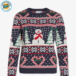 Vianna Christmas Snowman Jumper Cozy Knit Top