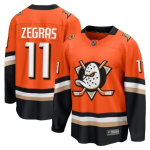 Anaheim Ducks Trevor Zegras Jersey – Men's Fanatics Orange Home Premier Breakaway Edition