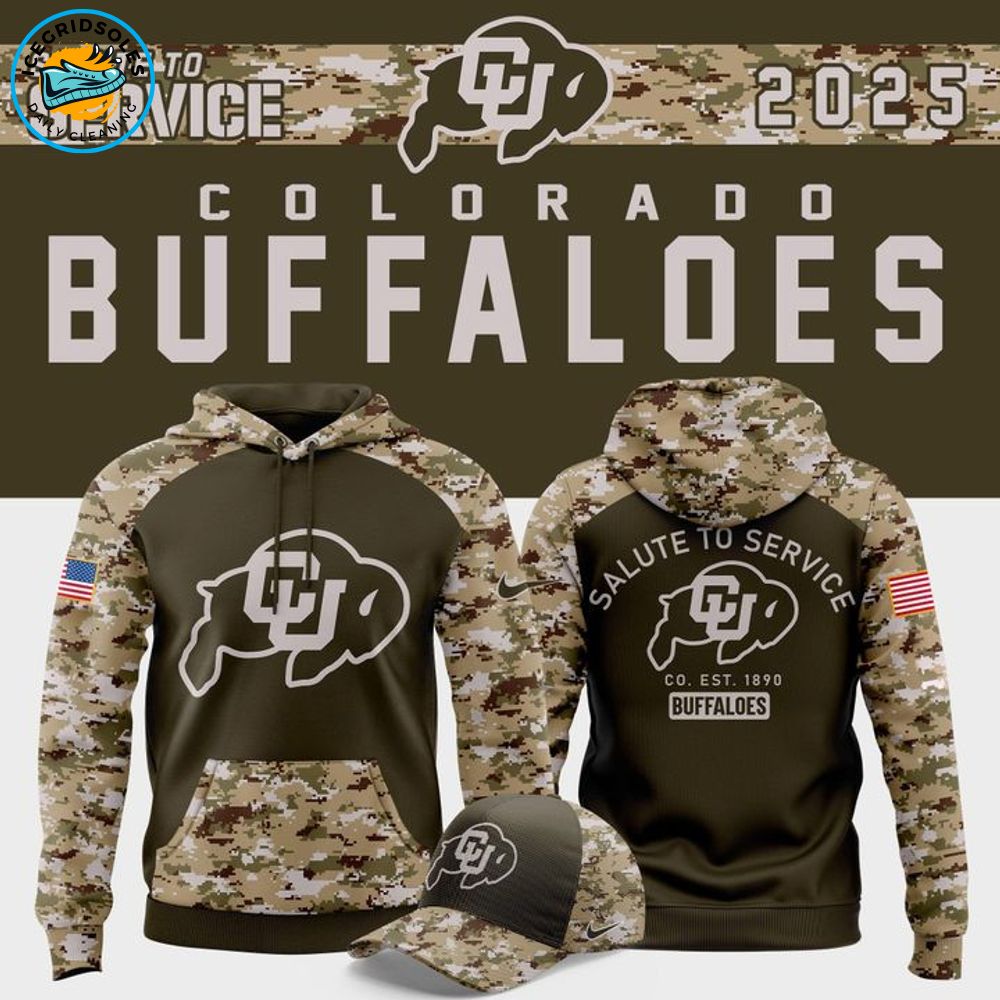 Colorado Buffaloes Football 2025 Salute To Service Hoodie Colorado Buffaloes Football 2025 Salute To Service Hoodie