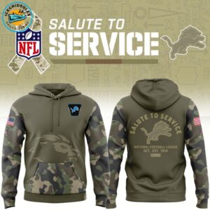 Detroit Lions Nike Olive 2025 Salute to Service Sideline Standard Hoodie
