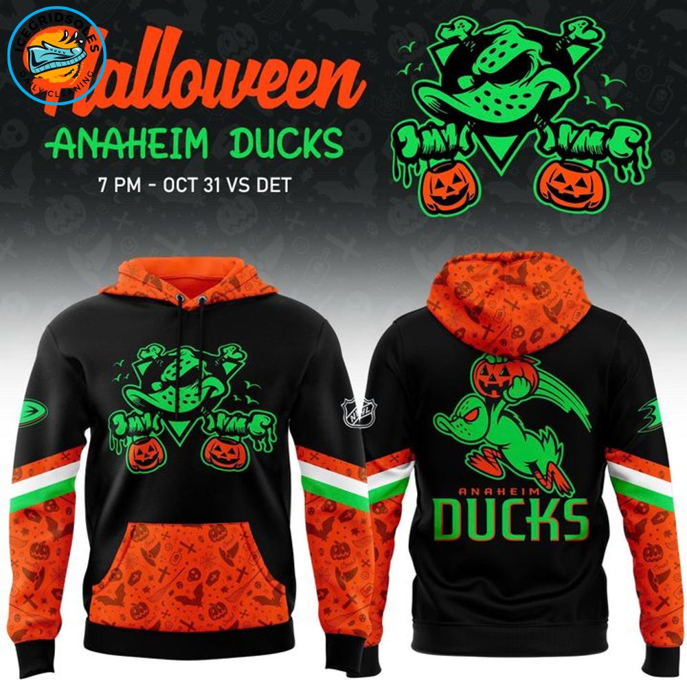 Limited Edition Anaheim Ducks 2025 Halloween Night Hoodie Limited Edition Anaheim Ducks 2025 Halloween Night Hoodie