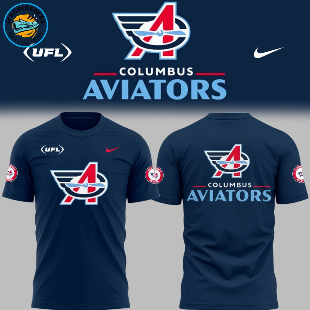 Limited Edition Columbus Aviators Football Blue TShirt Limited Edition Columbus Aviators Football Blue TShirt