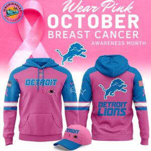 Limited Edition Detroit Lions Breast Cancer Awareness Hoodie 2025