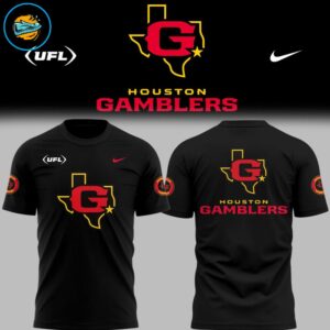 Limited Edition Houston Gamblers Football Black TShirt