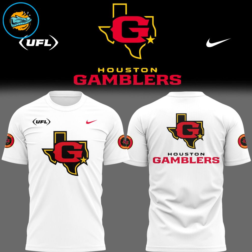 Limited Edition Houston Gamblers Football W TShirt Limited Edition Houston Gamblers Football W TShirt