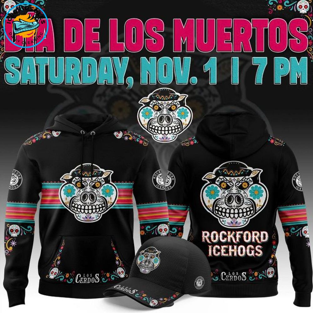 Limited Editions Rockford IceHogs x 2025 Dia de Los Muertos Hoodie Limited Editions Rockford IceHogs x 2025 Dia de Los Muertos Hoodie