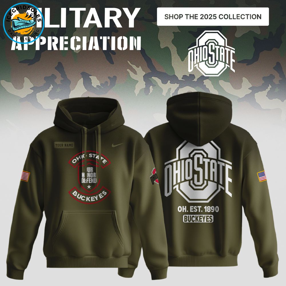 Ohio State Buckeyes 2025 Military Appreciation Custom Hoodie Ohio State Buckeyes 2025 Military Appreciation Custom Hoodie