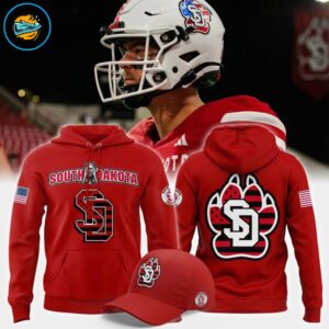 South Dakota Football 2025 Military Appreciation Day Hoodie - Red